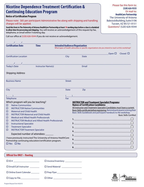 Notice of Program Request