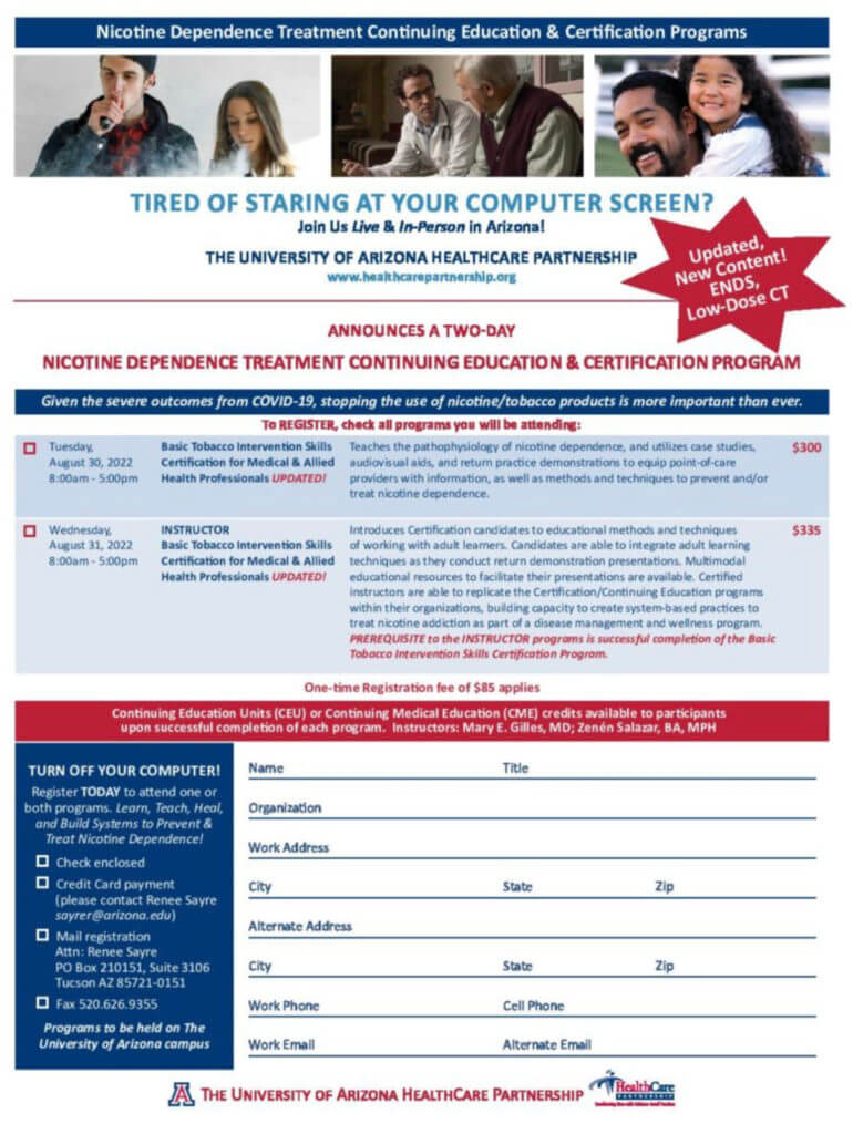 Nicotine Dependence Treatment Registration Form